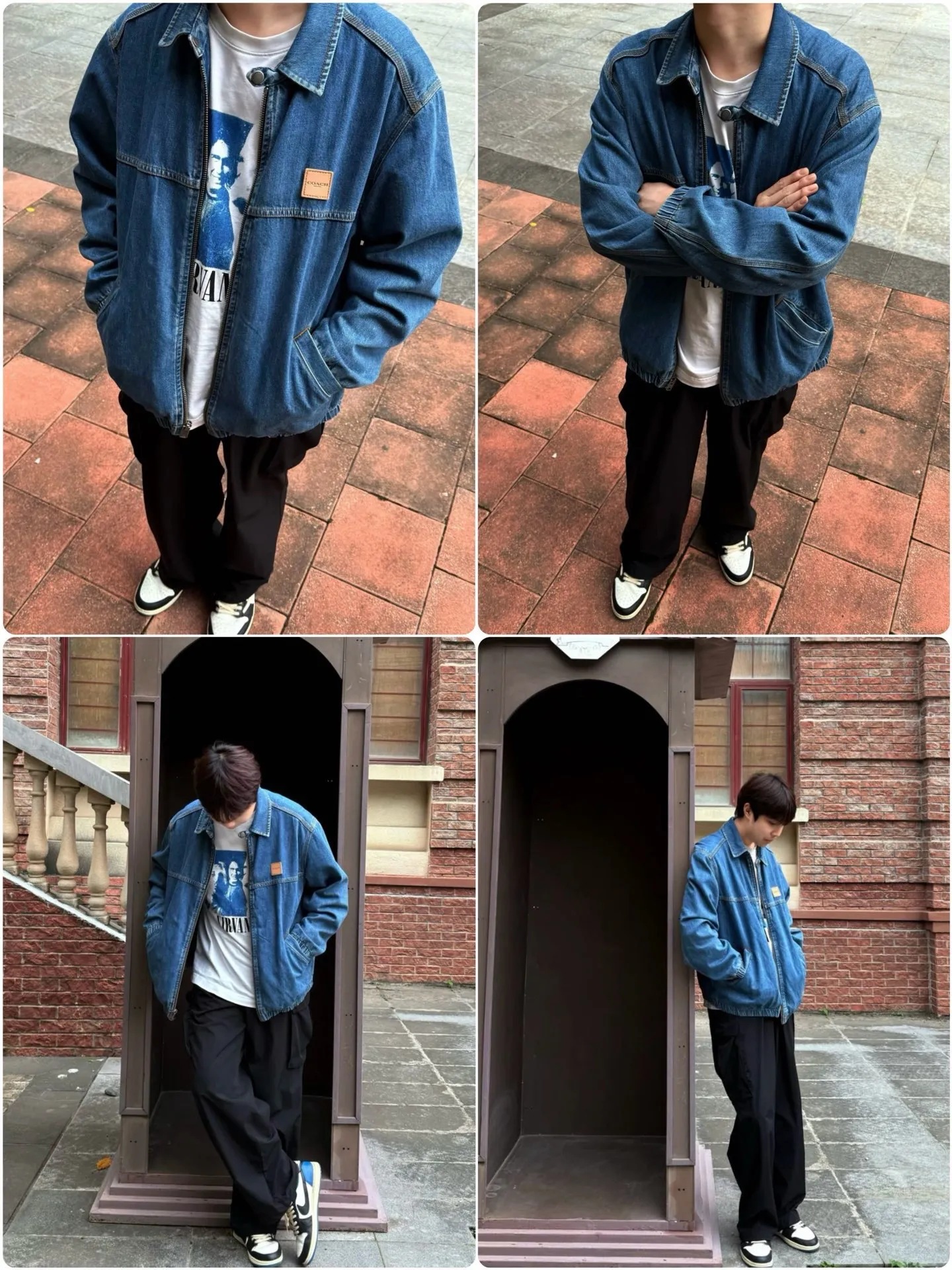 Model pictures provided New arrival in early spring! COH men's American Retro workwear Detroit washed distressed denim lapel cotton splicing zipper jacket, very Retro Blue denim, denim will never go out of style. The upper body of various experts shows how handsome he is. This style is very casual yet a bit gentlemanly. It is not so ostentatious, but the upper body makes the whole person look tall and elegant. All you need to do is wear this jacket. You don’t have to think about the overall matching, it’s casual and fashionable to wear casually. This can be worn by both men and women, and the fit is very correct. Shipped by a trading company and produced on a large assembly line, the quality is absolutely superb. The overall wiring is smooth and neat, and the inner lining is made of pure cotton, which is breathable and comfortable and has excellent skin fit. It's definitely the quality that goes in and out of the mall. The whole set of hardware is made by Koujia with logo letters. The texture of ancient silver matches the whole dress very well. The Genuine Leather leather label on the front chest is beautifully embellished. Really high quality. The shopkeeper’s own money. 🤗🤗🤗 Color: Washed Retro denim blue Size: M-XXL (equivalent to M-XXL) Fabric: Denim (Composition: Cotton) M size: Length 68CM Bust 118CM Shoulder width 53CM Sleeve length 62CM (Reference height 165-170CM Weight 110-130 catties) L size: Length: 70CM Bust 122CM Shoulder width 54CM, sleeve length 63CM (reference height 170-175CM, weight 130-150 catties) XL code: length: 72cm, bust: 126cm shoulder width: 55cm, sleeve length: 64cm (reference height 175-180CM, weight 145-165 catties) XXL code: length: 74cm, bust: 130cm, shoulder width: 56cm Sleeve length: 65cm (reference height 180-185CM, weight 165-185 catties)